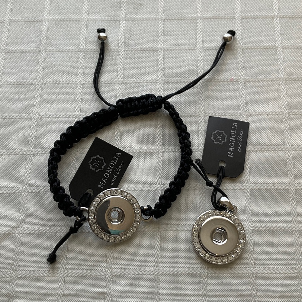 Black and Silver Snap Bracelet